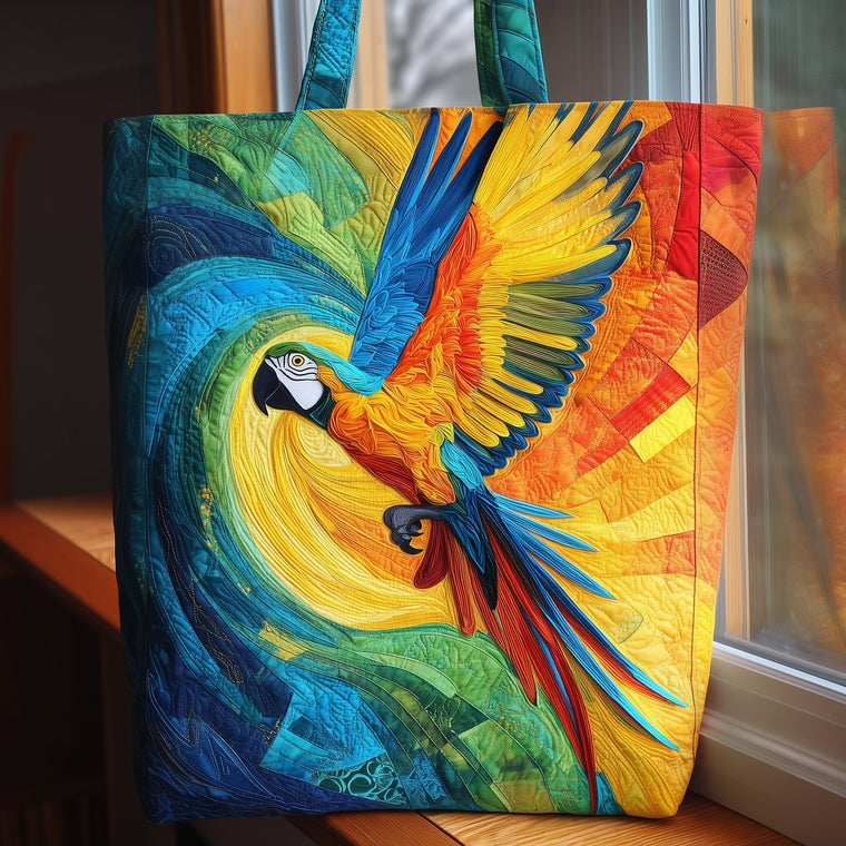 Everyday Parrot Quilted Tote Bag