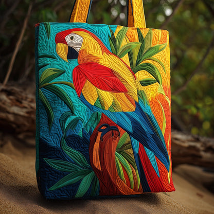 Colorful Parrot Leaves Tote Bag