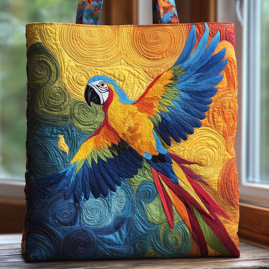 The Vibrant Parrot Quilted Tote