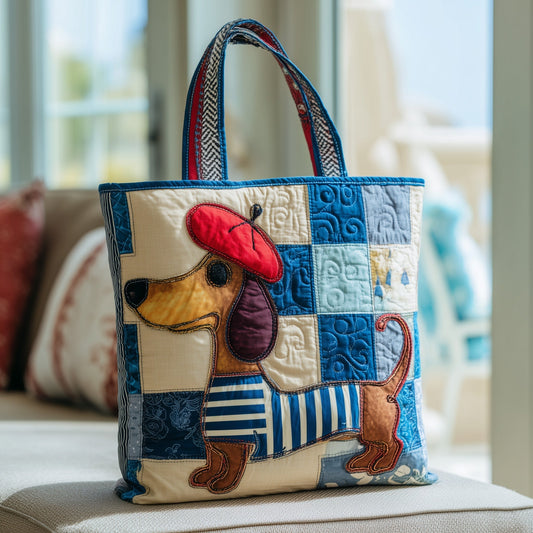 Dachshund Dog Patchwork Tote Bag