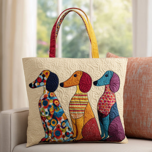 The Colorful Dachshund Quilted Tote 4549