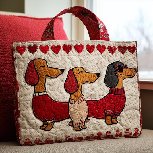 Dachshund Dogs Hearts Tote Bag