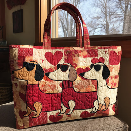 The Dachshund Charm Quilted Tote 4554