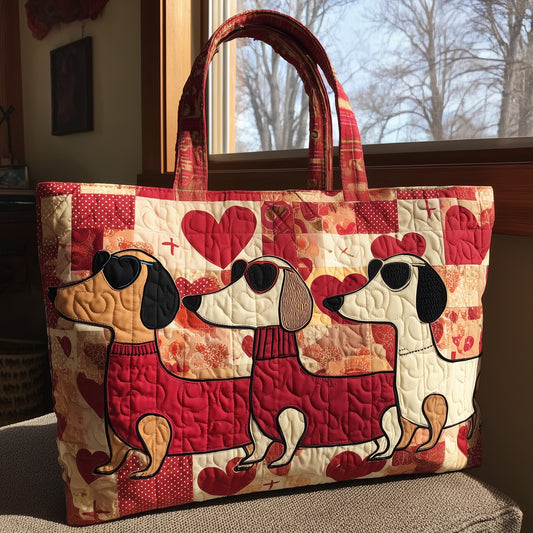 The Dachshund Charm Quilted Tote 4554