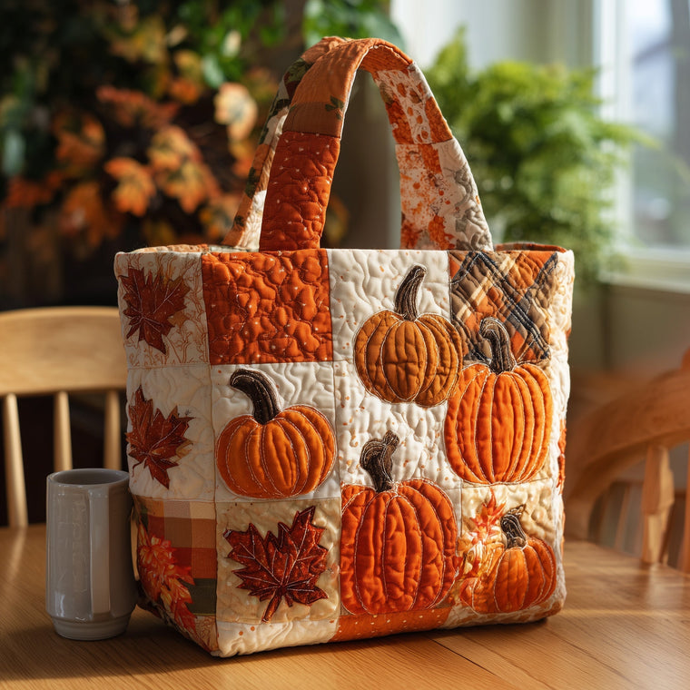Pumpkins Autumn Leaves Tote Bag