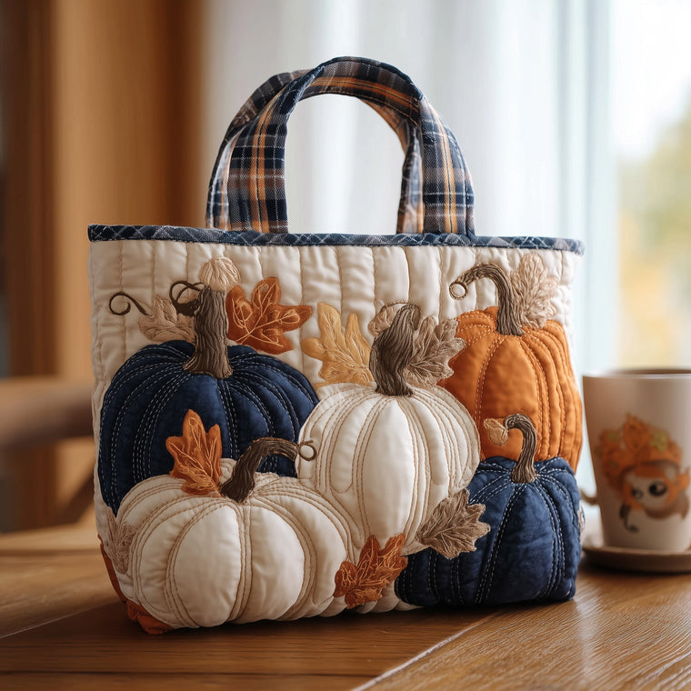 Pumpkins Fall Leaves Tote Bag