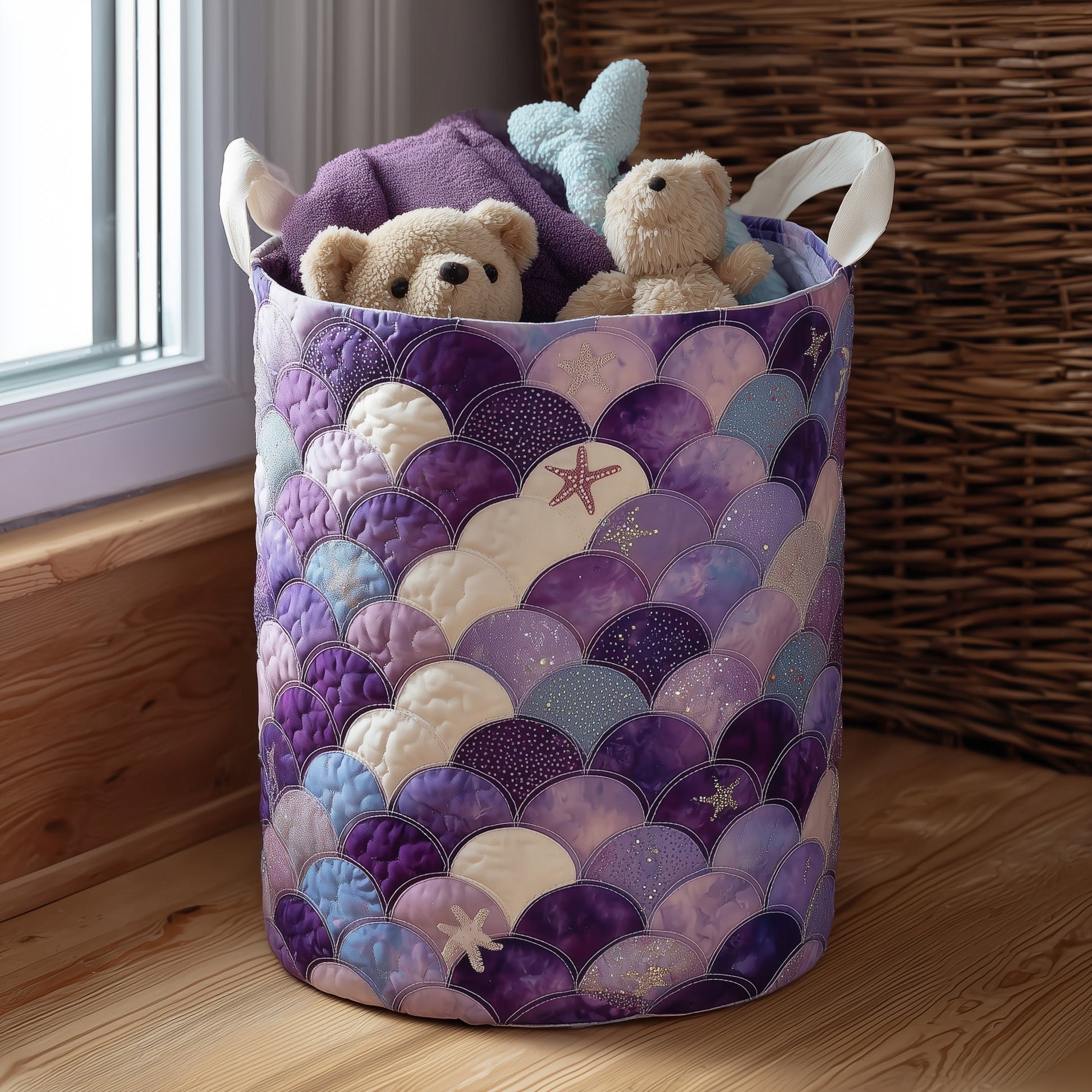 The Elegant Mermaid Quilted Laundry Basket Tote 4690