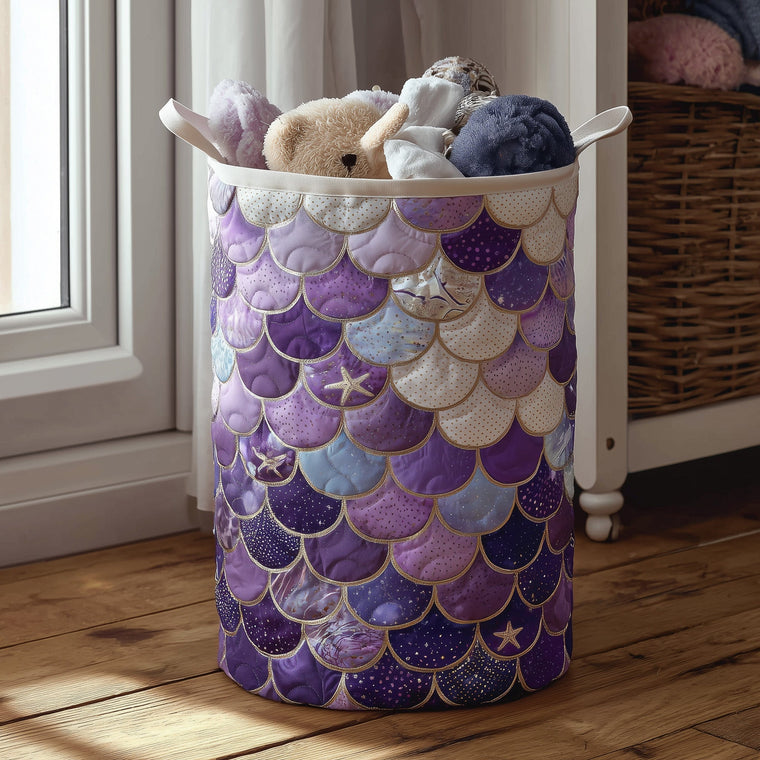 The Elegant Mermaid Quilted Laundry Basket Tote 4691