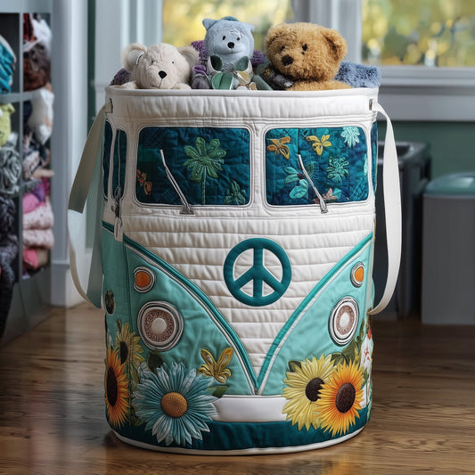 The Hippie Van Quilted Laundry Basket Tote 4692