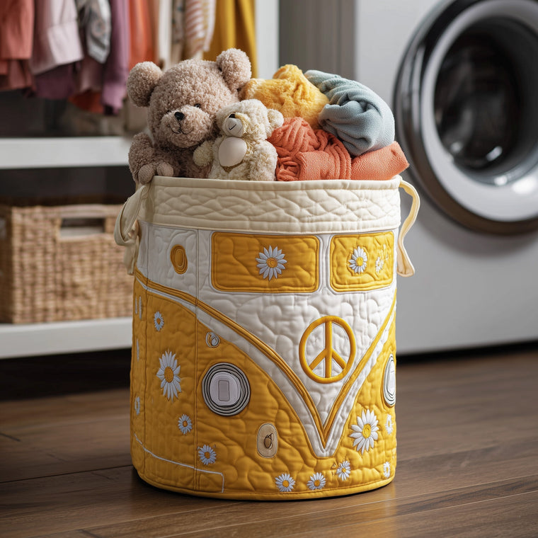 The Hippie Van Quilted Laundry Basket Tote 4693