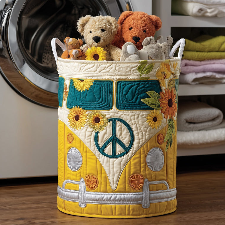 The Hippie Van Quilted Laundry Basket Tote 4696
