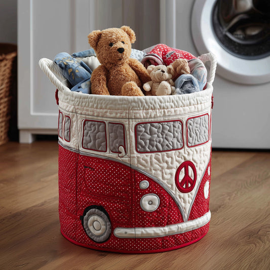 The Hippie Van Quilted Laundry Basket Tote 4698