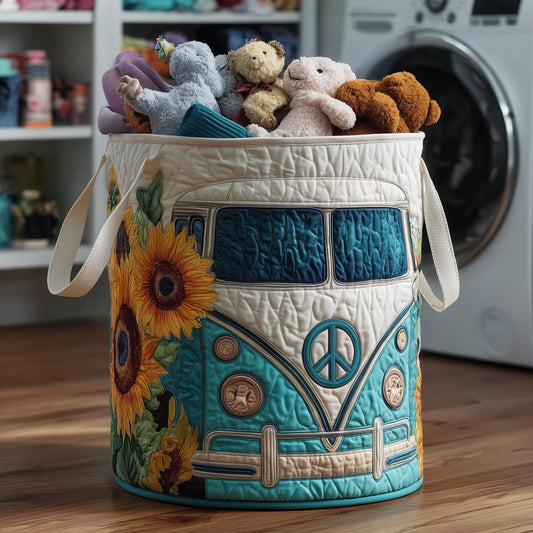 The Hippie Van Quilted Laundry Basket Tote 4704