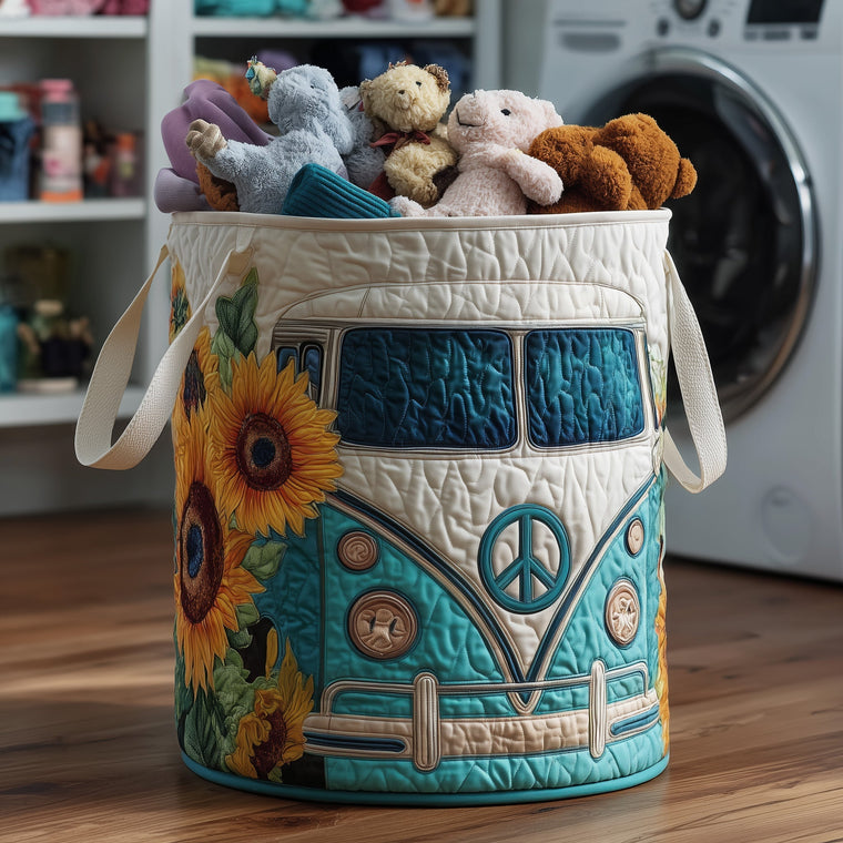 The Hippie Van Quilted Laundry Basket Tote 4704
