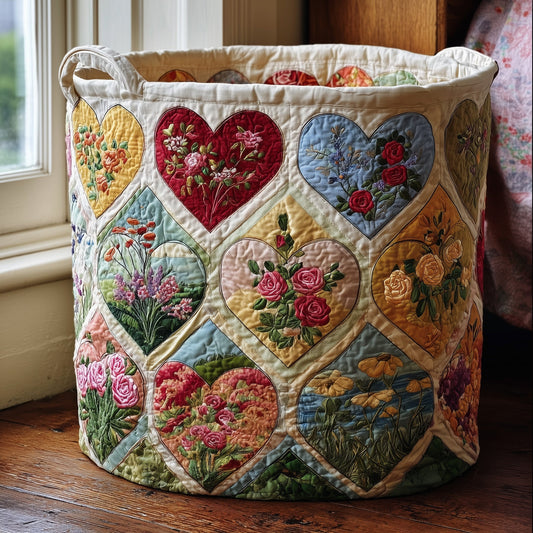 The Nostalgic Petals Quilted Laundry Basket Tote 4817