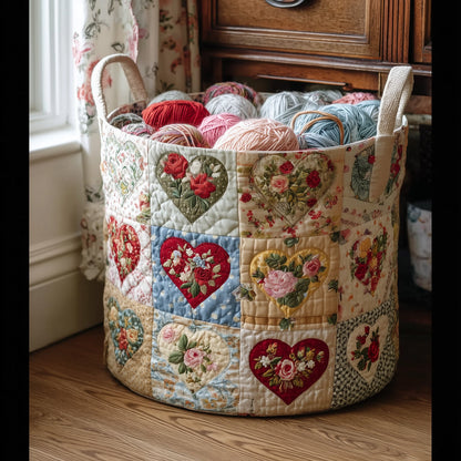 The Nostalgic Petals Quilted Laundry Basket Tote 4818
