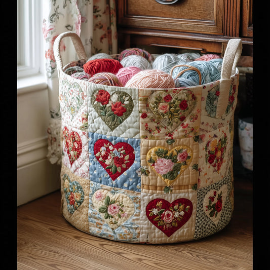 The Nostalgic Petals Quilted Laundry Basket Tote 4818