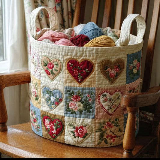The Nostalgic Petals Quilted Laundry Basket Tote 4819