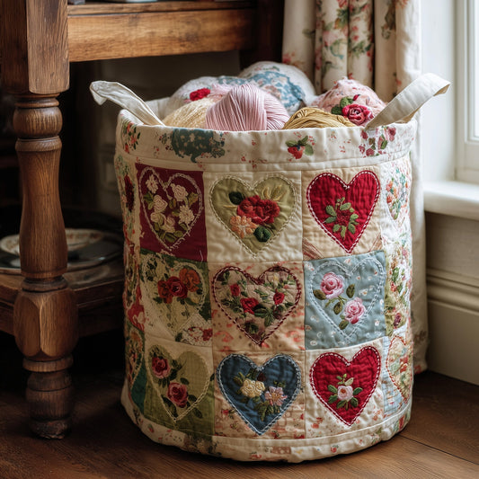 The Nostalgic Petals Quilted Laundry Basket Tote 4820