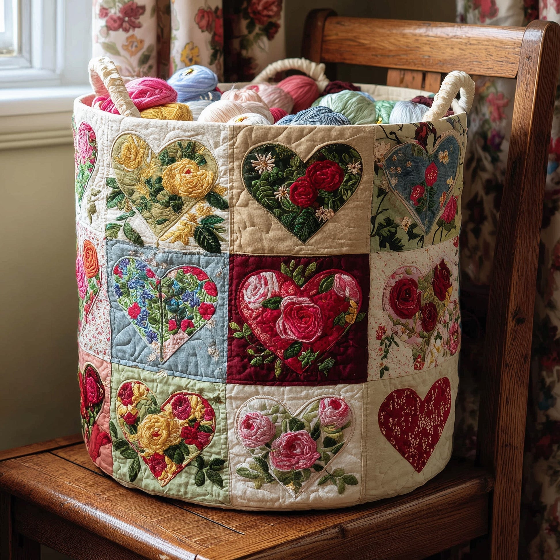 Nostalgic Petals Laundry Quilted Tote