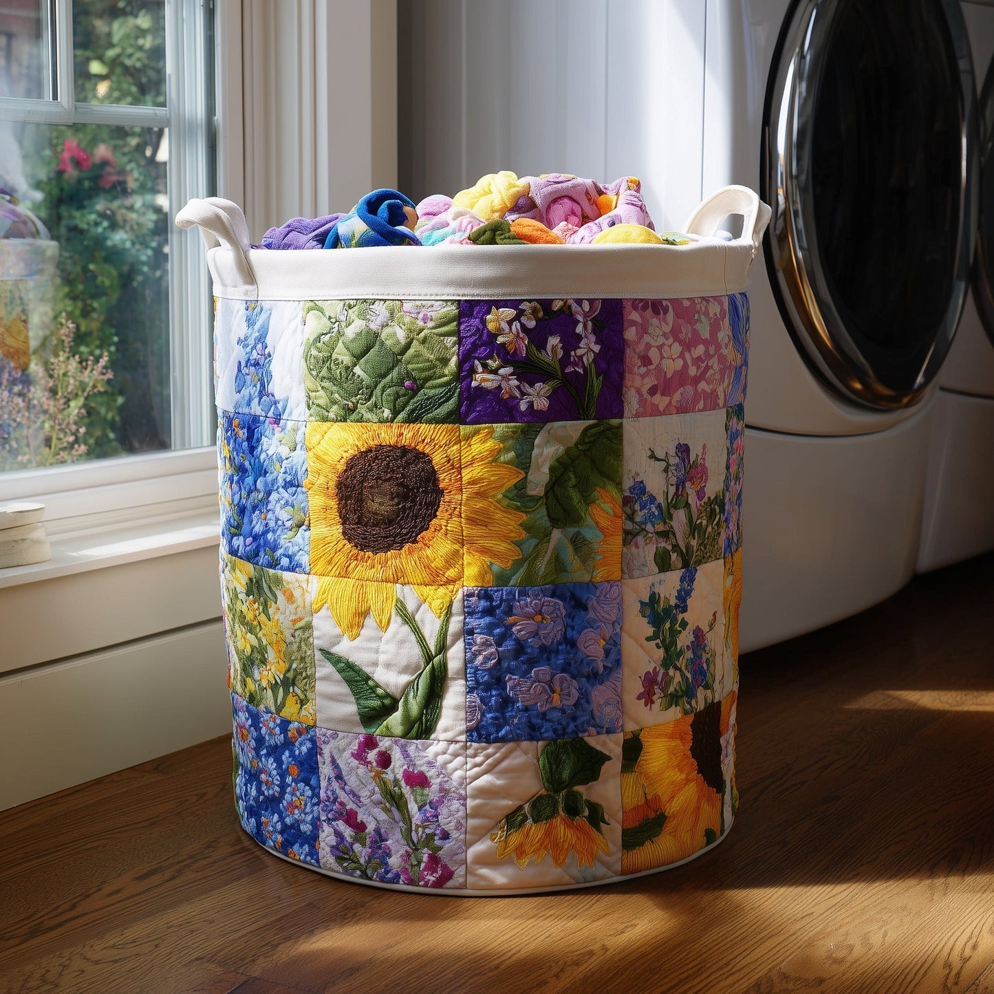 The Blooming Heritage Quilted Laundry Basket Tote 4829