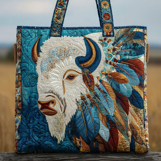 Everyday Bison Feathers Quilted Tote
