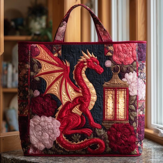 Everyday Red Dragon Quilted Tote