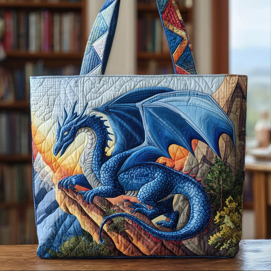 Blue Dragon Artwork Quilted Tote