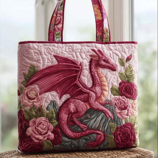 Everyday Dragon Roses Quilted Tote