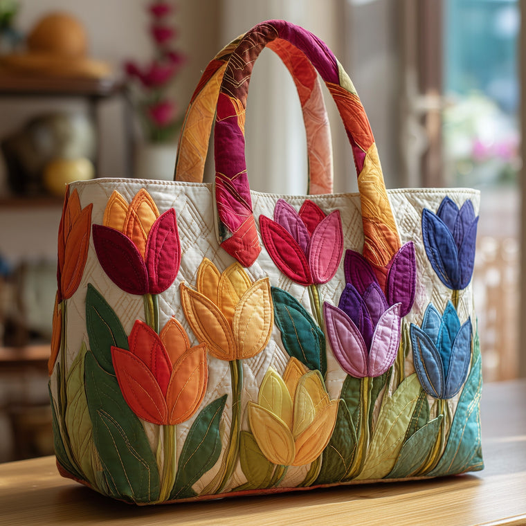 Colorful Tulip Flowers Tote Bag
