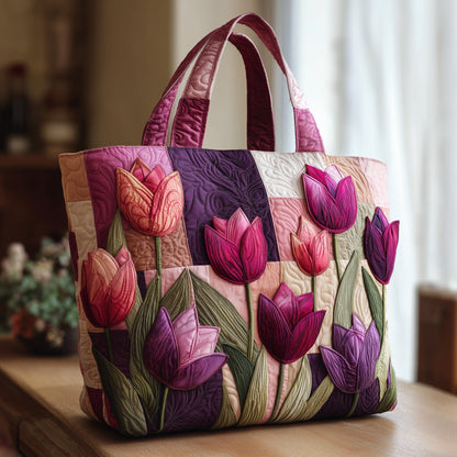 Everyday Tulip Bloom Quilted Tote