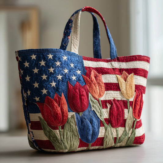 The Patriotic Tulip Quilted Tote