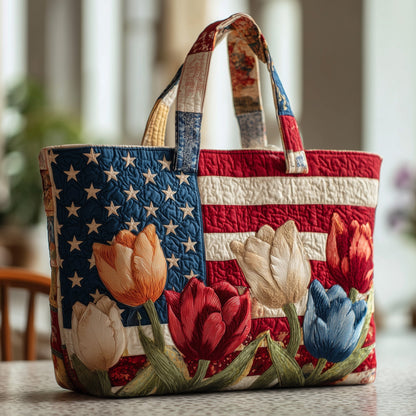 Everyday Liberty Tulips Quilted Tote