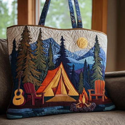 Forest Camping Scene Tote Bag