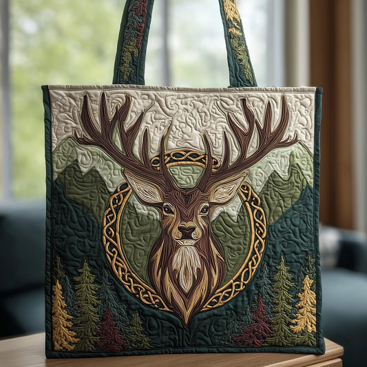 The Forest Stag Quilted Tote