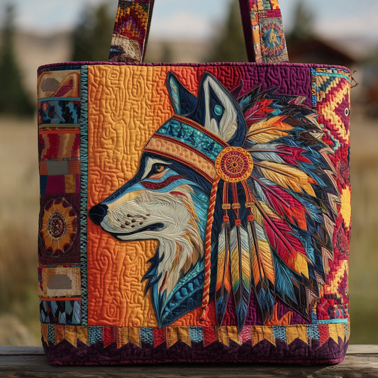 Wolf Feather Headdress Tote Bag