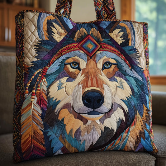 Native American Wolf Tote Bag