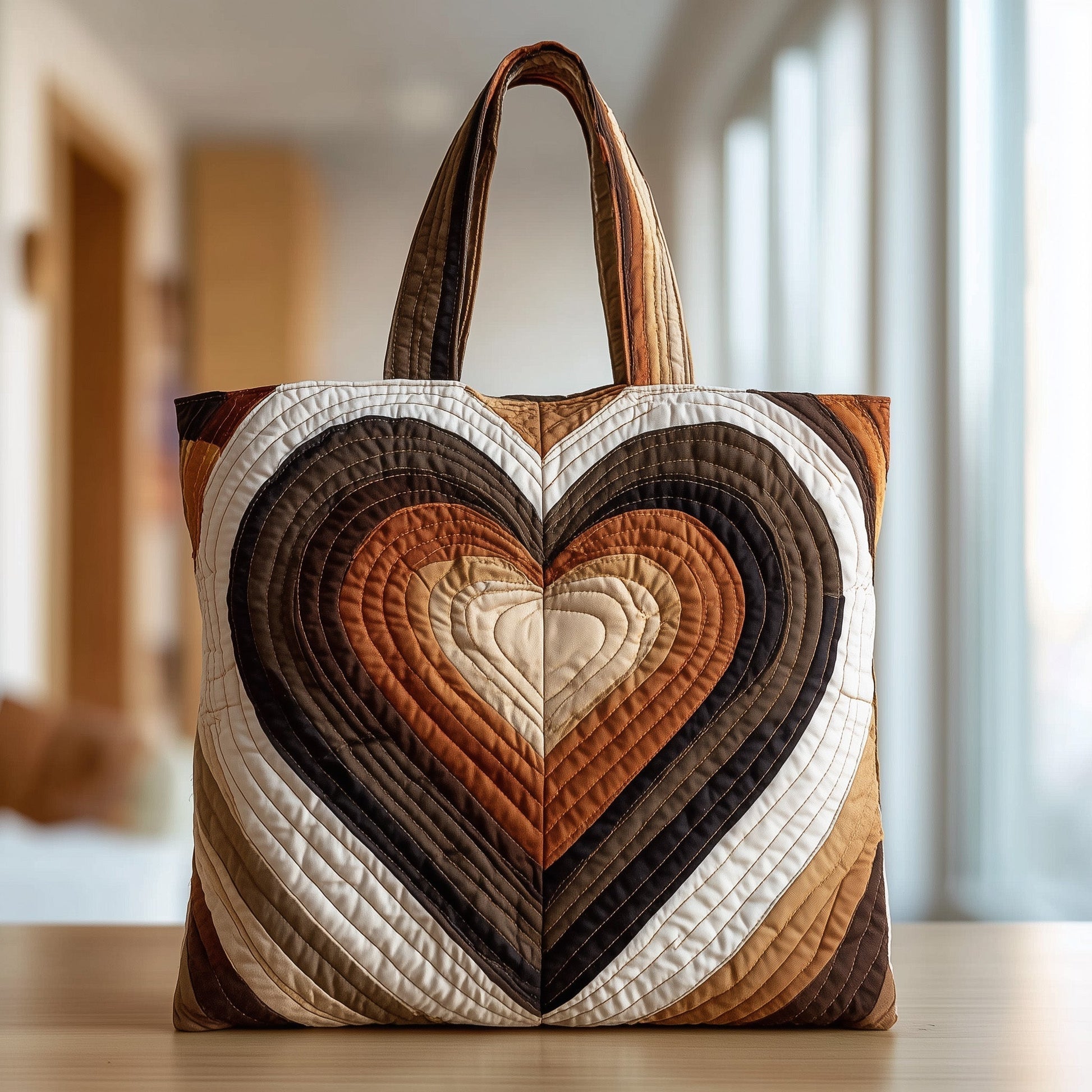 Everyday Layered Heart Quilted Tote