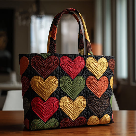 The Melanin Heart Quilted Tote 0149