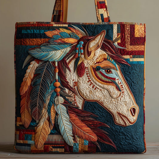 Everyday Horse Feathers Quilted Tote
