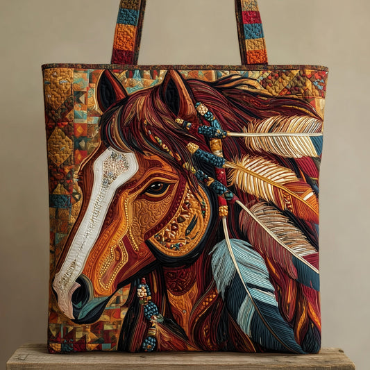 Horse Native American Quilted Tote