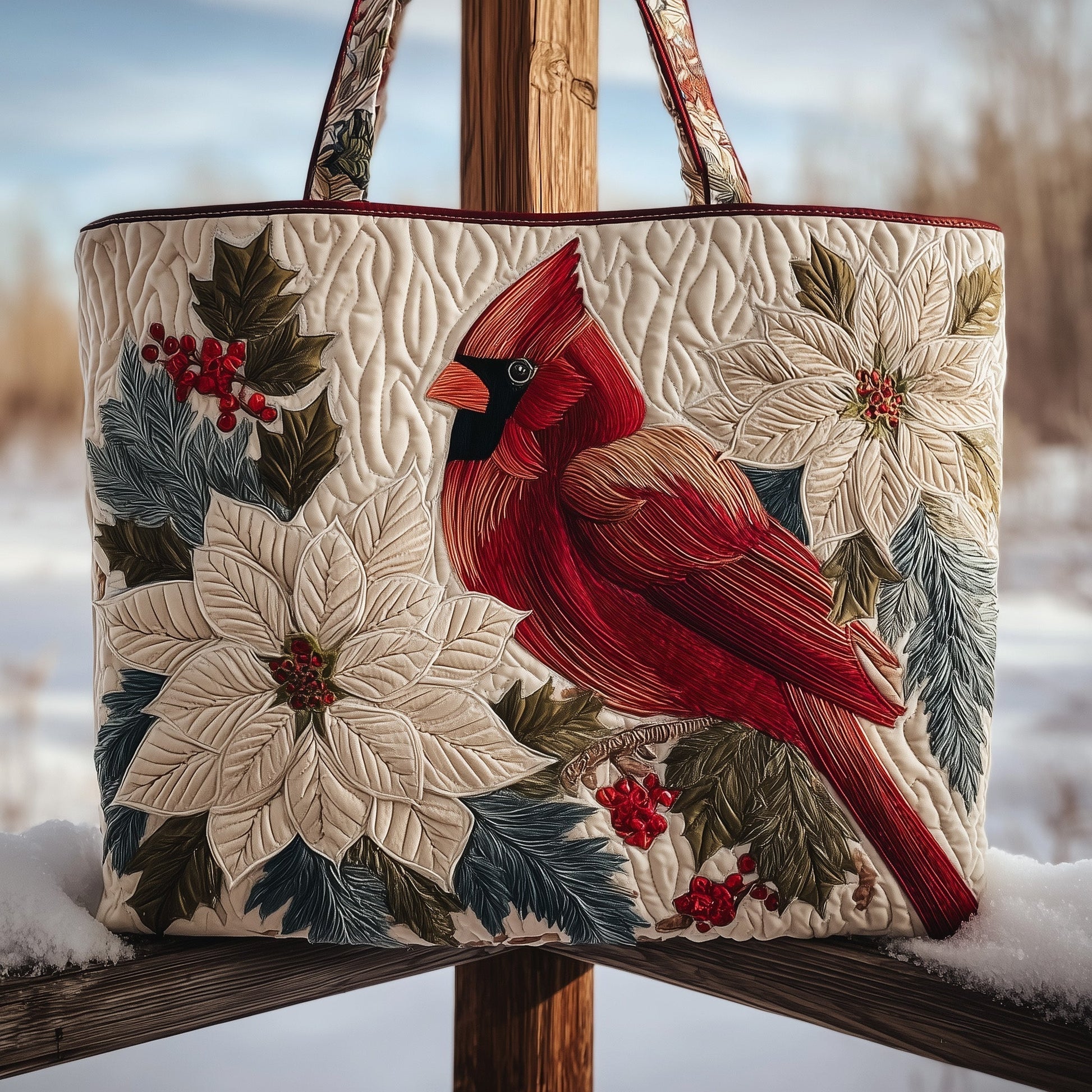 The Cardinal Holiday Quilted Tote