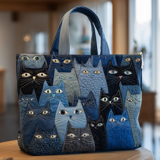 Everyday Multiple Cats Quilted Tote