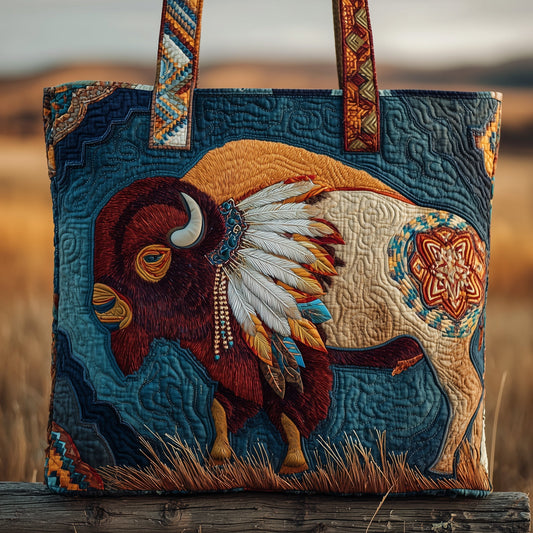 Bison Feather Headdress Tote Bag
