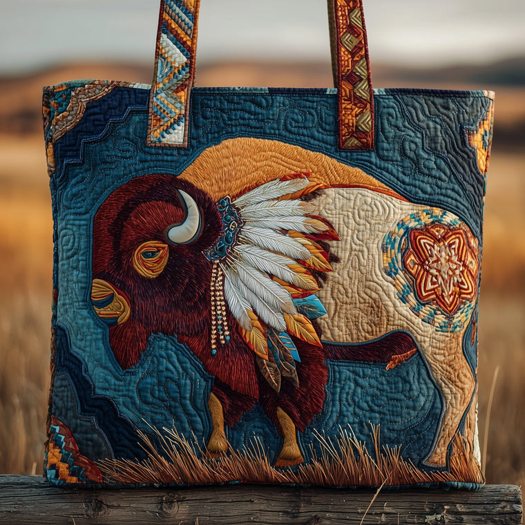 Bison Feather Headdress Tote Bag