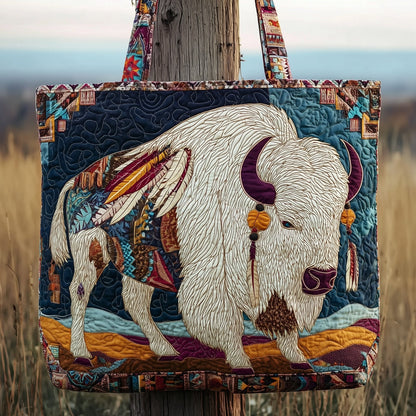 Bison Animal Artwork Quilted Tote