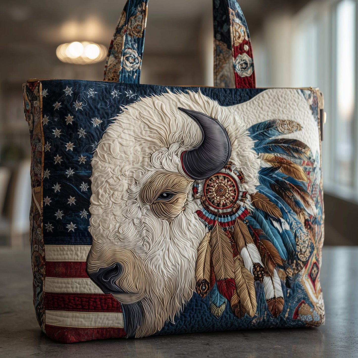 Everyday Bison Quilted Tote Bag