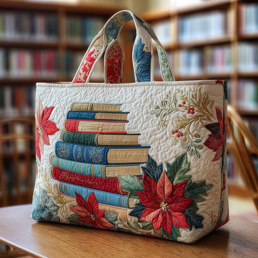 The Winter Book Lover Quilted Tote