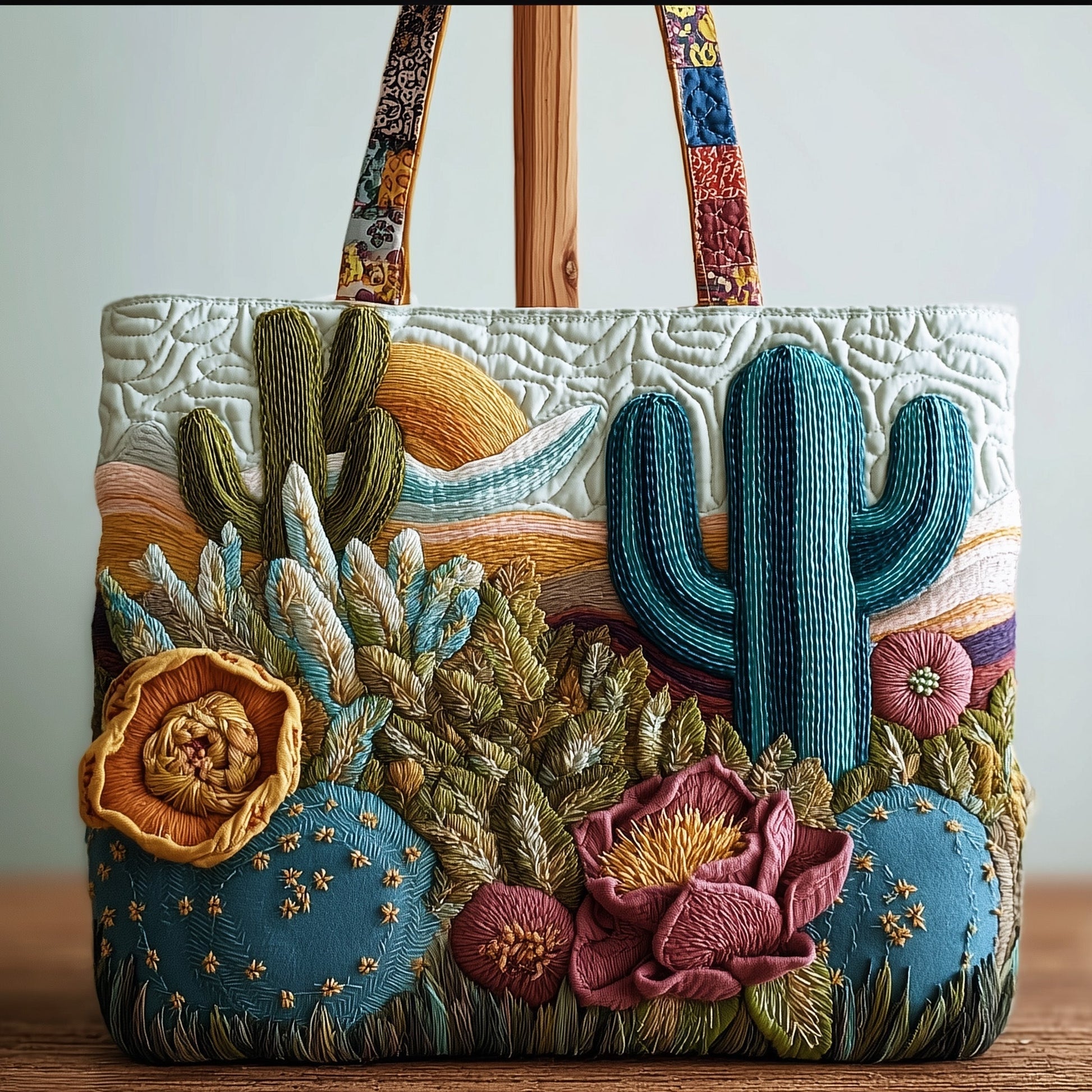 Everyday Southwest Cactus Quilted Tote