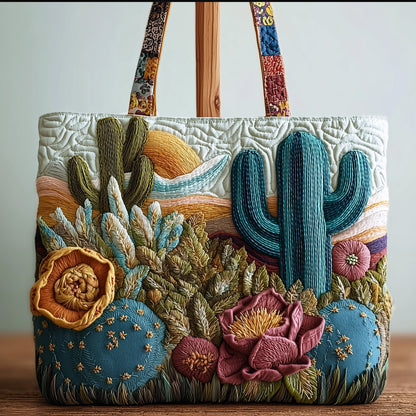 Everyday Southwest Cactus Quilted Tote
